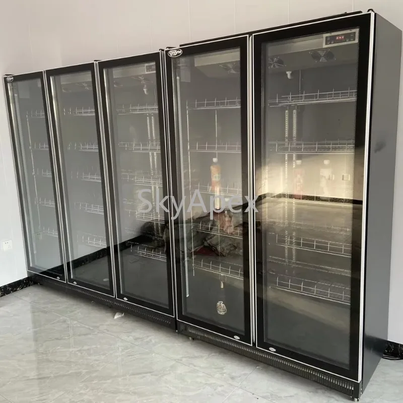 3 Door Commercial Industrial Grade Beverage Refrigerator Double Single Temperature  Display Cabinet  For Store  Low Noise Energy