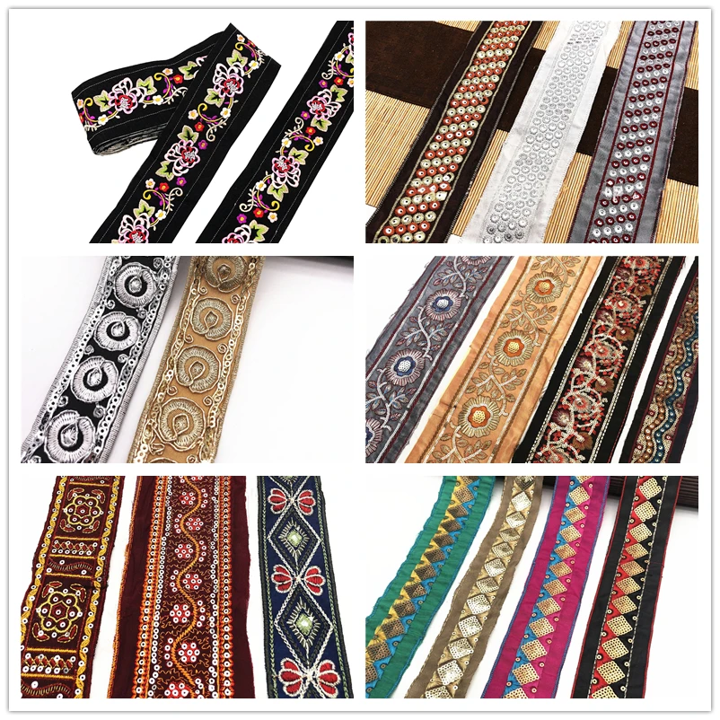 3.5 - 11.5 Cm Wide Retro Ethnic Style Embroidery Lace Handmade Diy Clothing Decoration Collar Cuff Shoes And Hat Fabric