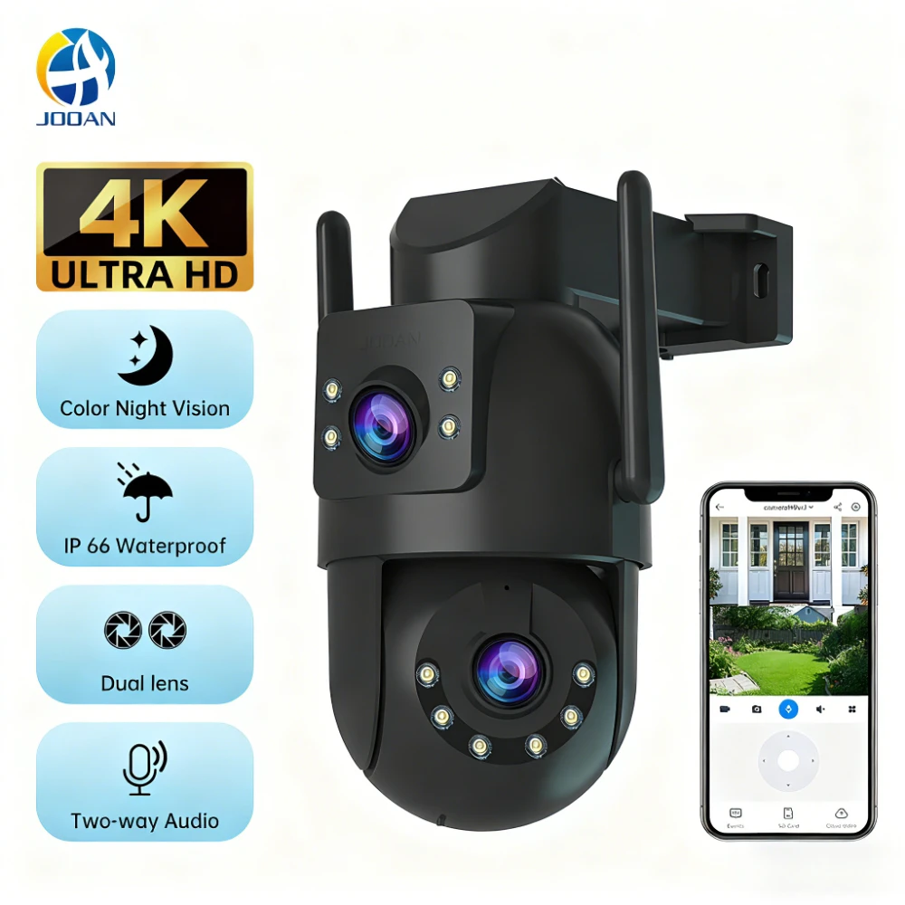 Jooah 4K 8MP Outdoor Surveillance Camera Dual Lens 5G Wifi IP Camera HD Full Color Night Vision CCTV Video Home Security Cameras