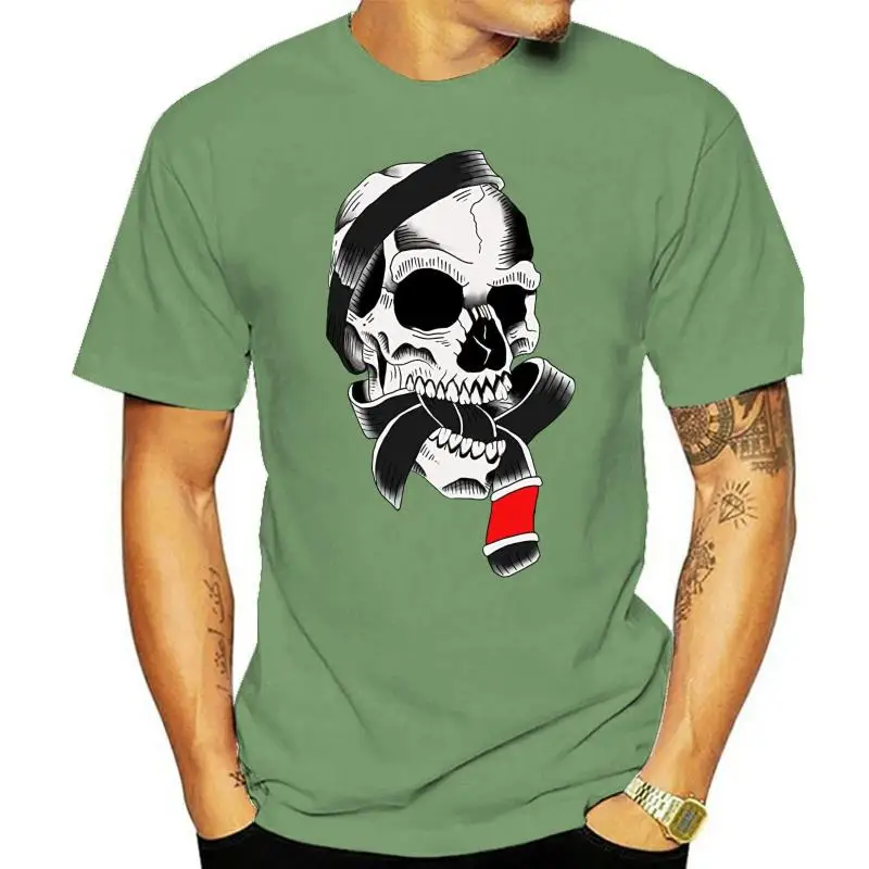 2022 summer style Fashion Tshirt - Brazillian Jiu-jitsu Skull with BJJ black belt Tee shirt