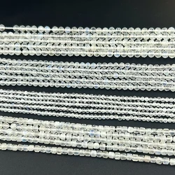 Natural Blue Moonstone Faceted Round / Cube Beads 2mm,3mm,4mm,For Jewelry Making DIY Bracelets Necklace Strand Gift 39cm
