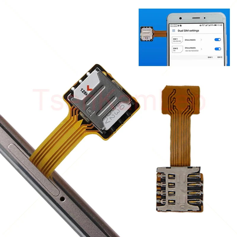 Универсальная TF-гибридная двойная карта с двумя SIM-картами для адаптера Micro SD TF-удлинитель 2, мини-нано-микро-телефон Android для Xiaomi