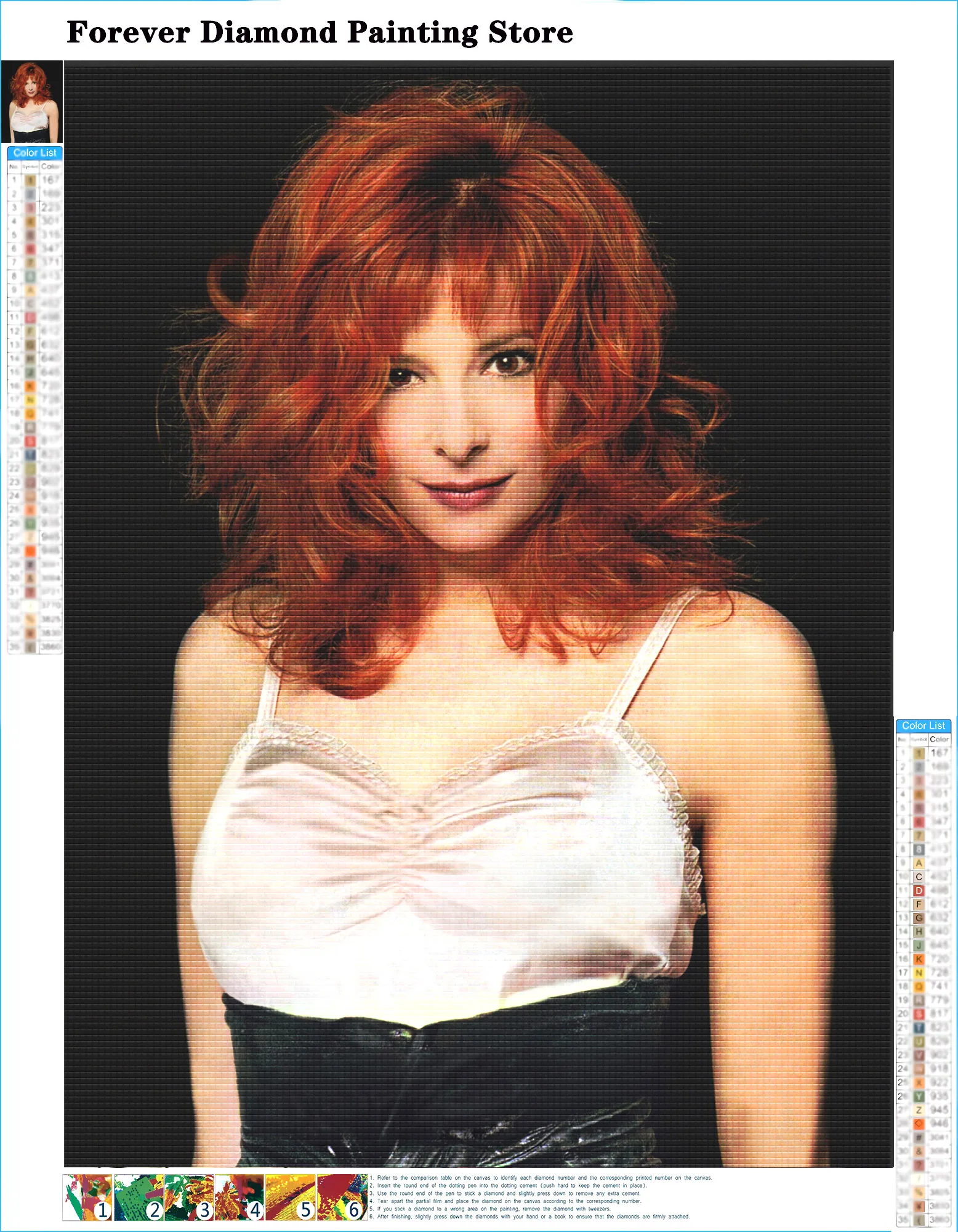 Mylène Farmer Full Drill Diamond Rhinestone Painting French Female Singer Cross Stitch Kits Embroidery Picture Mosaic Home Decor