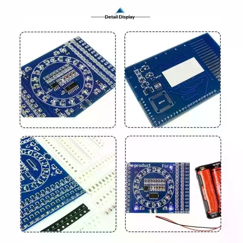1 Set Funny Skill Training Electronic Suit CD4017 Rotating LED SMD NE555 Soldering Practice Board DIY Kit Project