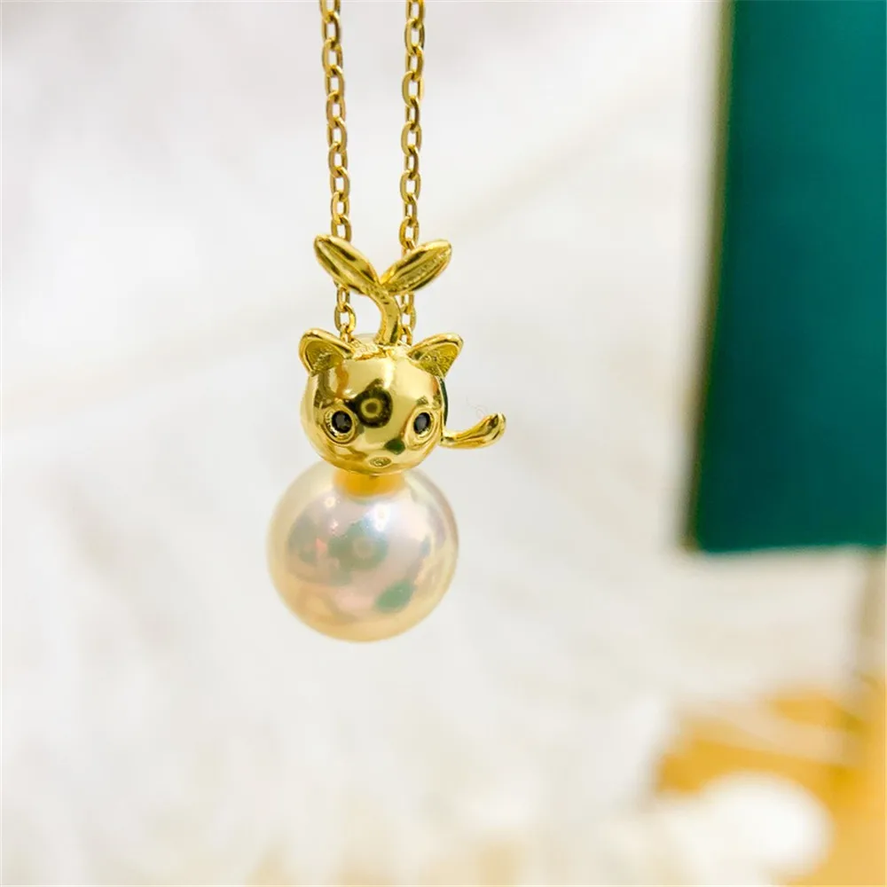 

DIY Pearl Accessories S925 Sterling Silver Pendant Empty Toa Piao Cute Necklace Pendant Fit 8-12mm Round D286