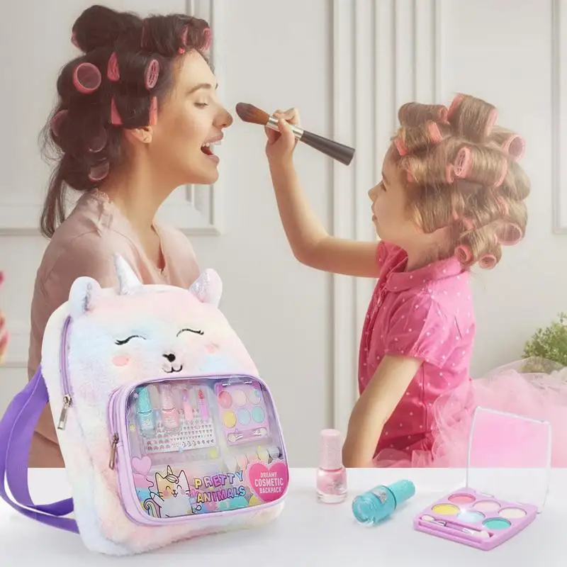 

Pretend Makeup Kits For Girls Beauty Cosmetic Princess Toy Pretend Makeup For Toddlers Portable Fake Makeup Gift For Kid Girls