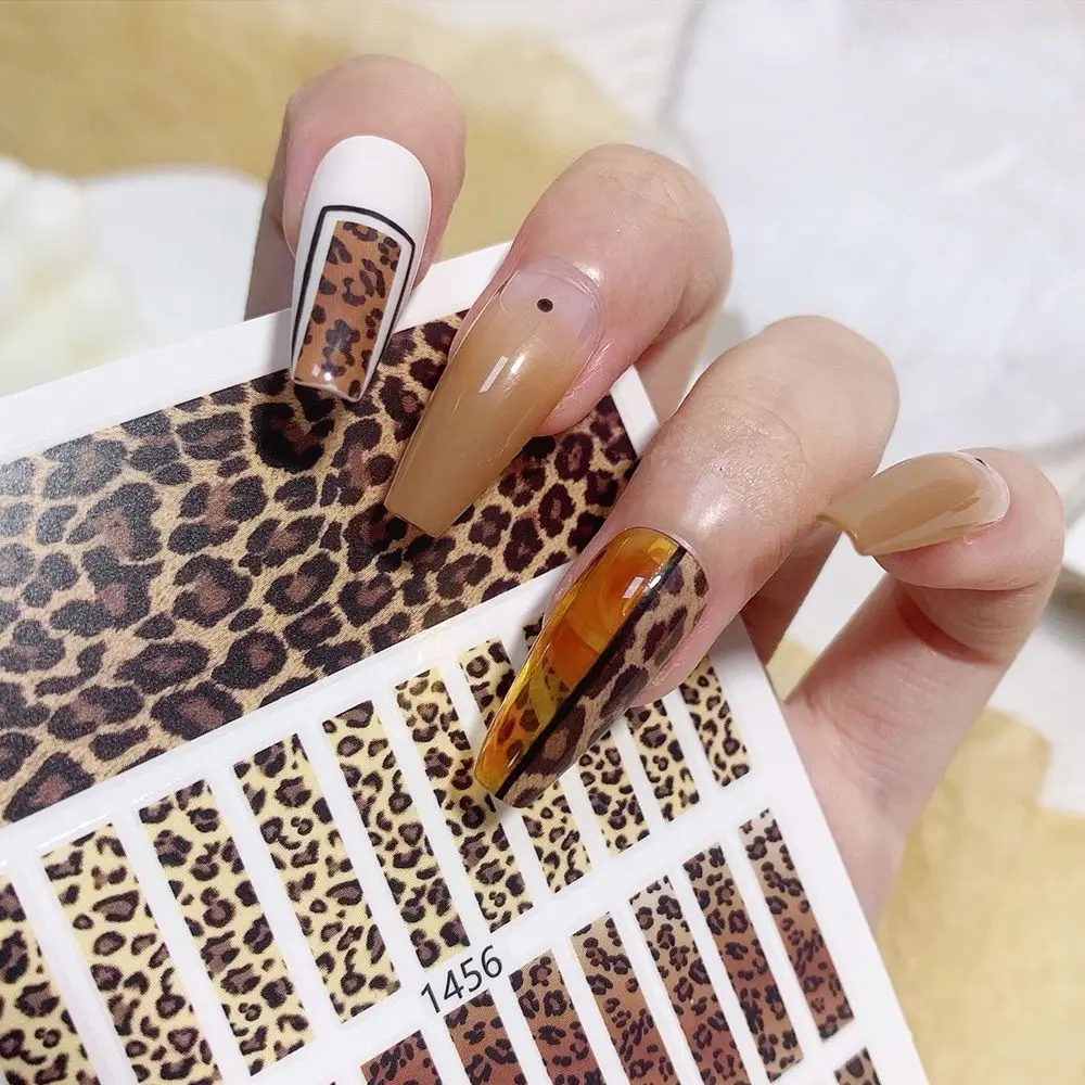 Lion Manicure Animal Stickers DIY Nail Materials Leopard Nail Sticker Nail Art Decoration 3D Nail Stickers Adhesive Decals