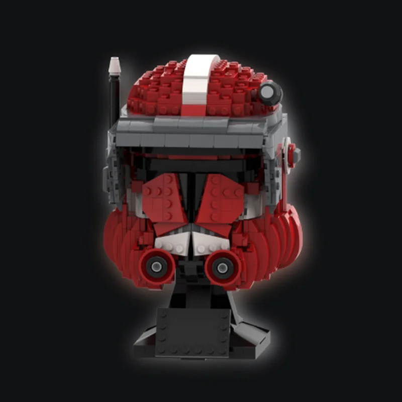 717PCS MOC Space Battle Commander Fox Phase 2 Helmet Mod Model Collectible Display DIY Creative Building Blocks Gift Building view 2