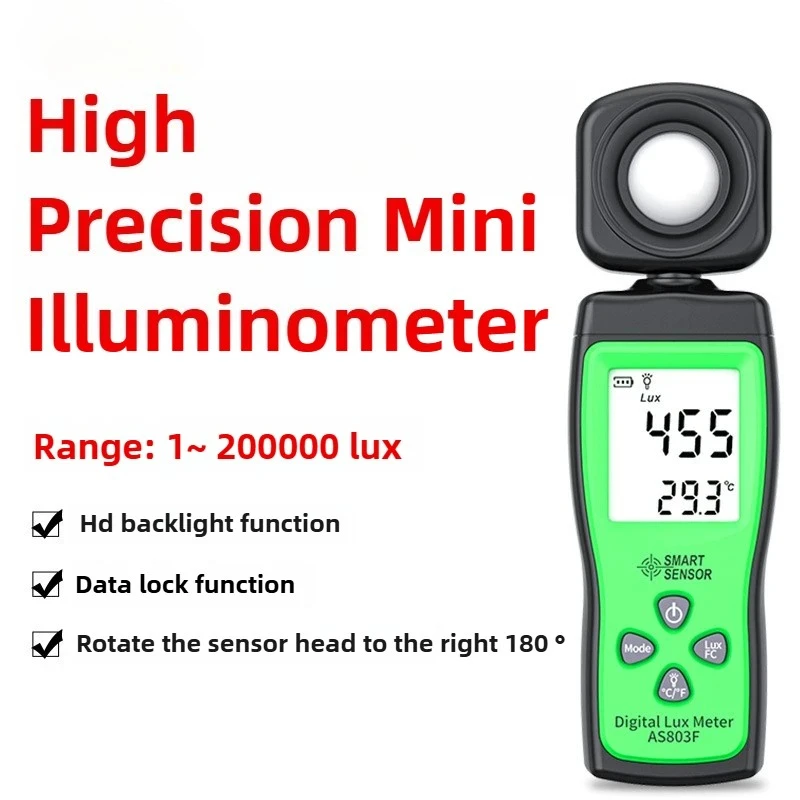 Popular Hot sell 0-200000LUX Illuminator High Precision Light Meter Mini Digital Handheld Luminance Meter