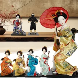 Japanese Geisha Doll Asian Handmade Crafts Kimono Doll Home Table Decor Miniature Figurines Sculpture Collection Gift Creative