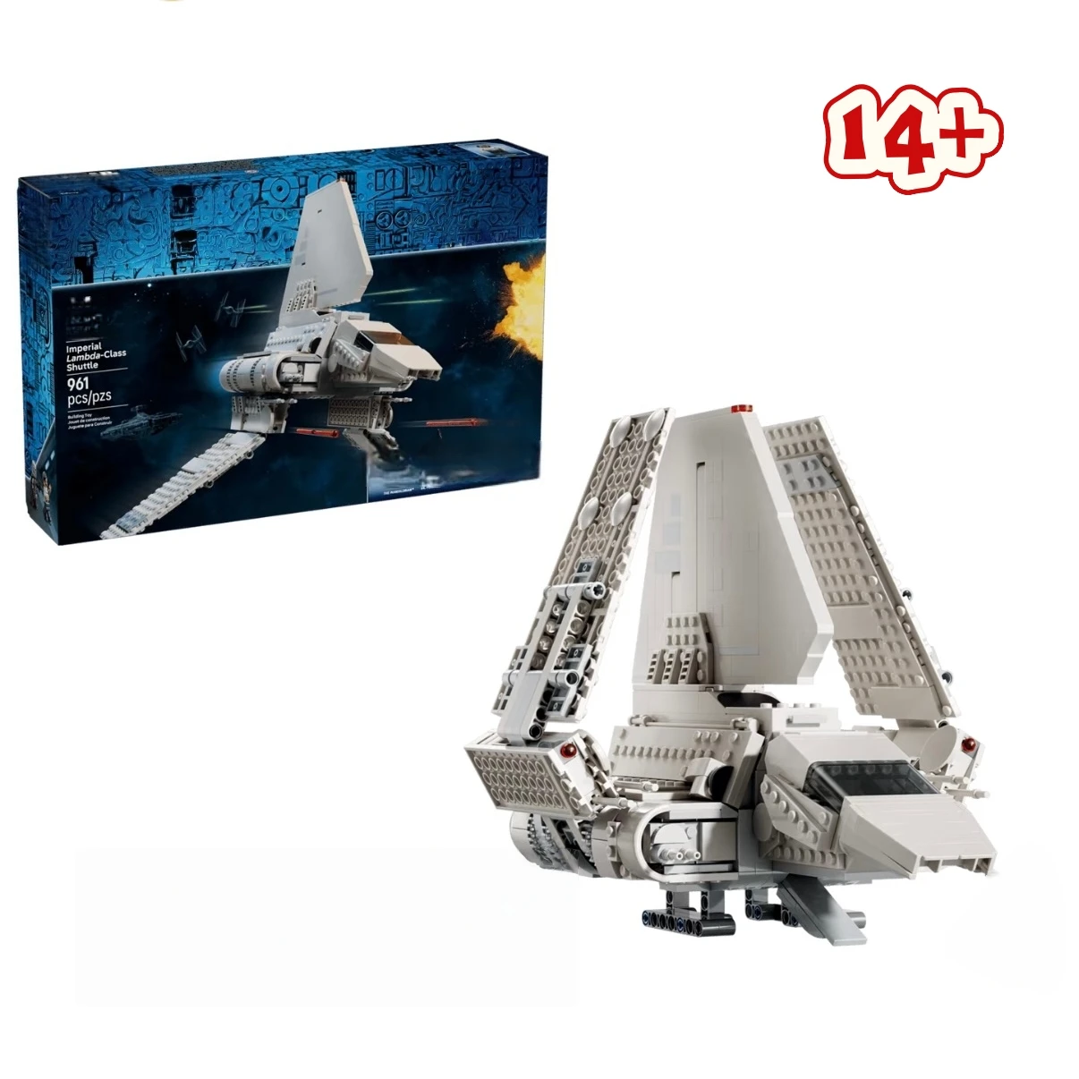 Image of 961-teiliger Berühmte Filmreihe Empire Lambda-Klasse Shuttle Bausteine Fliegende Maschine MOC Modellbausatz Spielzeug Geburtstagsgeschenke