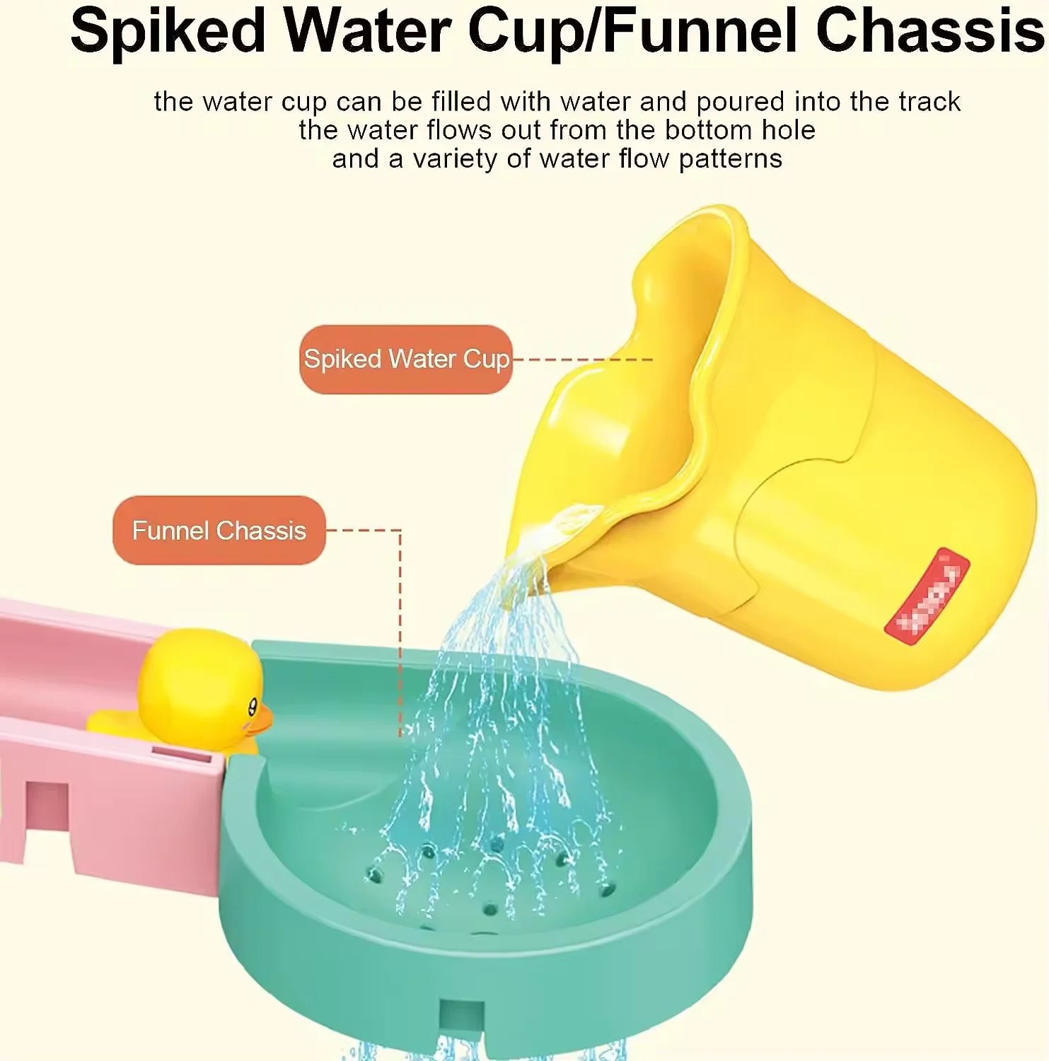 Fai da te assemblaggio binario scorrevole ventosa vasca da bagno per bambini giocattolo bagno per bambini vasca da bagno doccia set di giocattoli d'acqua di anatra per Todder Natale