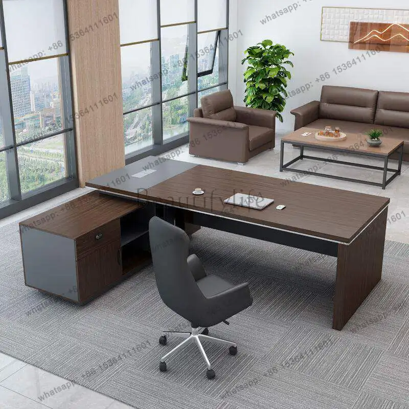 Modern boss office desk and chair combination simple chairperson's office single atmosphere