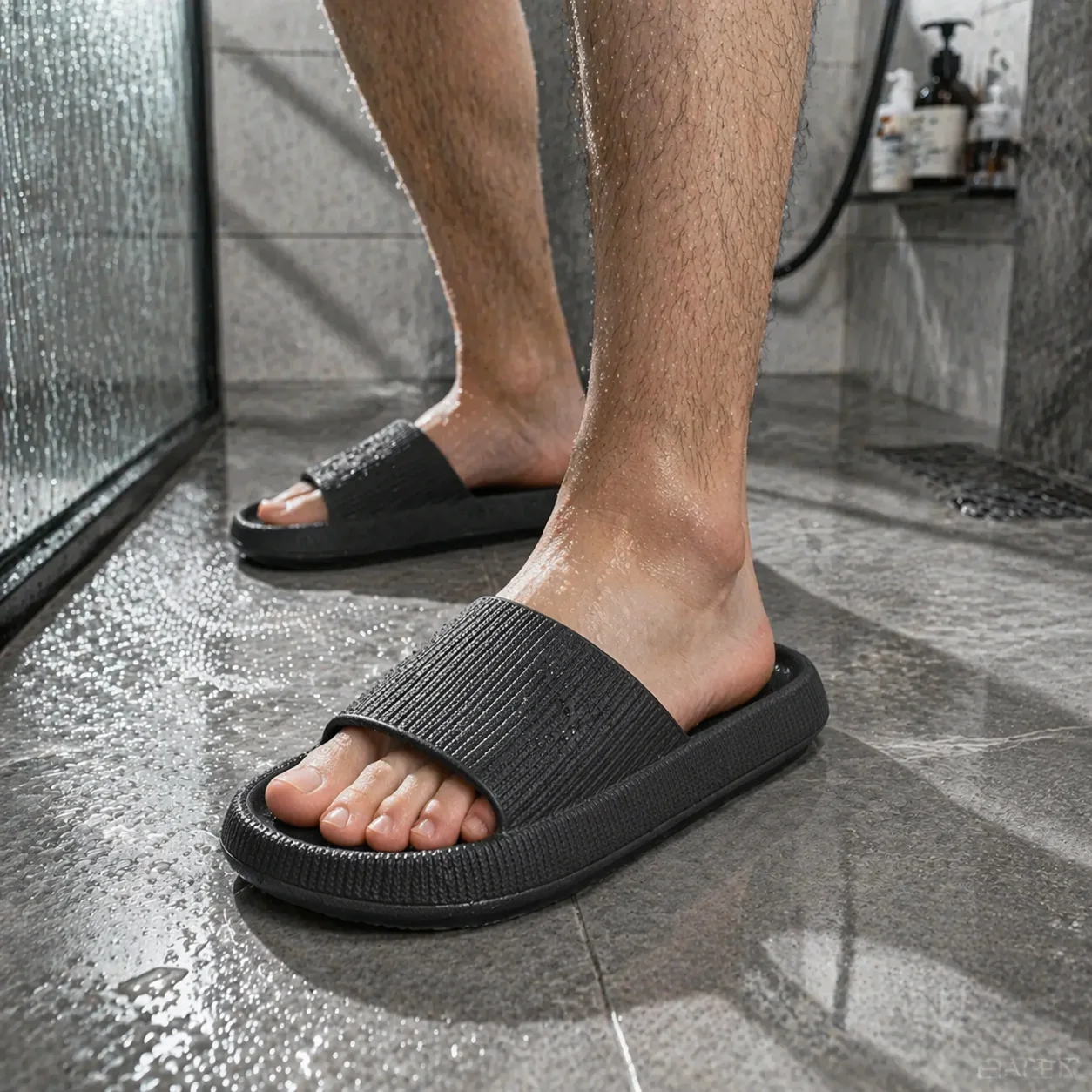 Thick Platform Slides Unisex Casual Loose Open Toe EVA Anti Slip Shower Beach Indoor Summer Couple Sandals