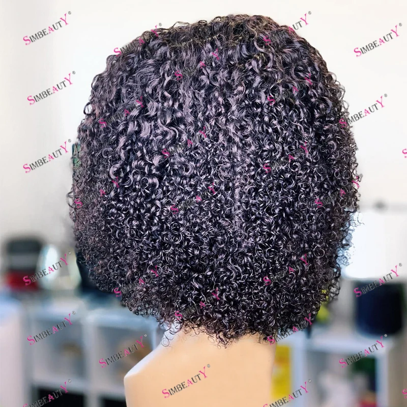 Pelucas Afro Kiny rizadas para mujeres negras, cabello humano con parte en U 100%, sin pegamento, 200de densidad, Natural, 1x4, Media U, extremos completos, sin caída