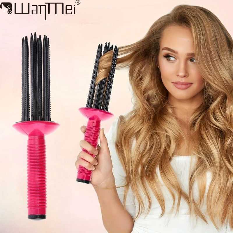 Professional Hair Fluffy Curling Roll Comb Round Hair Brush Curling Hairstyling Tools Portable Anti‑Slip Travel Curly Roll Comb