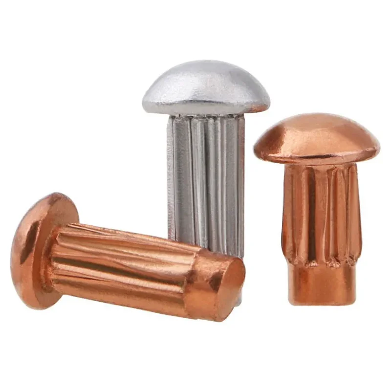 M3 Copper Round Head Solid perçin Knurled popnagel Rivets For Name Plate 1000pcs/lot