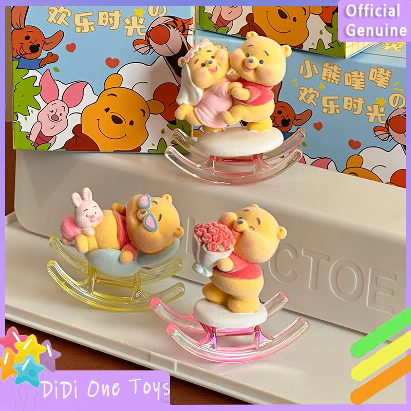 

Винни Пух Happy Time Series слепая коробка милая мини-флокированная кукла коллекция настольный орнамент модный тренд подарок