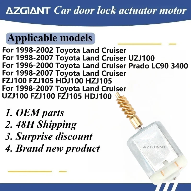 

AZGIANT FC-280PC-20150 Car door lock motor for 1998-2007 Toyota Land Cruiser metal worm Front/Rear Door Lock Latch Actuator Left