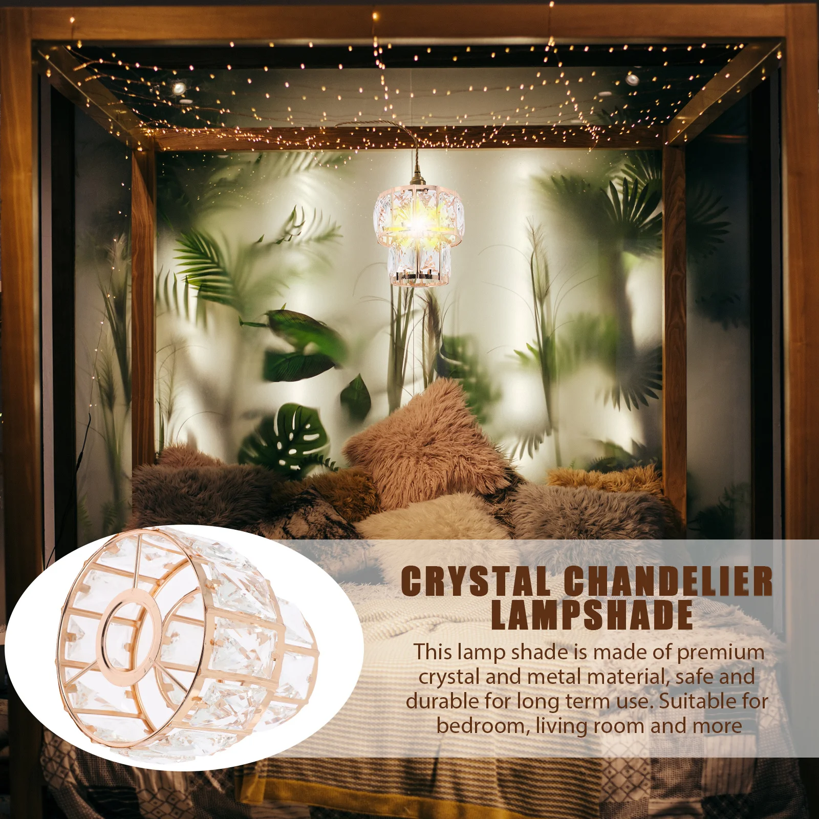 

Modern Style Crystal Lamp Cover Ceiling Light Shade for Chandelier Table Lamp Fixture Replacement Ceiling Light Shade