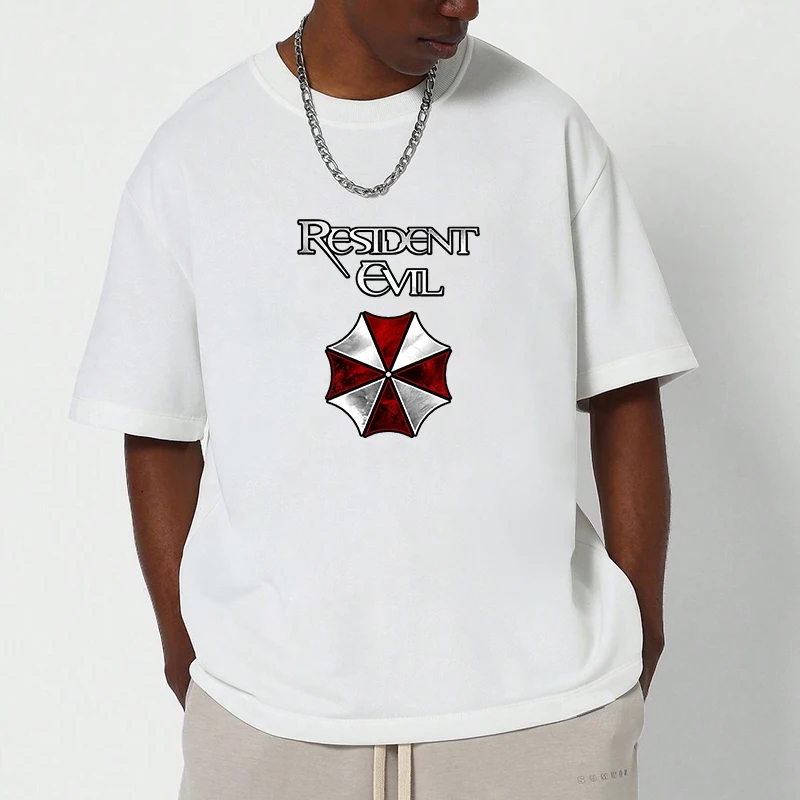 

Men's Cotton T-shirt R-Resident E-Evil Short Sleeve Tee High Quality Gifts for Boyfriend Summer Tops New in Tops White Tees