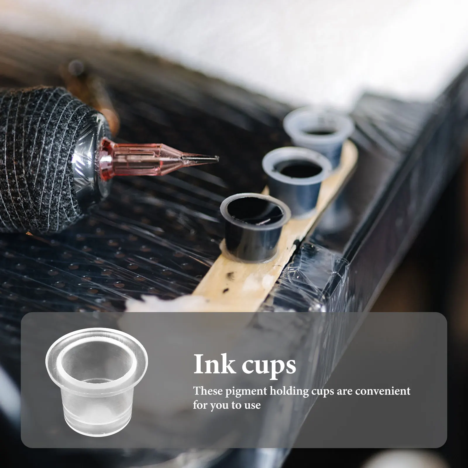 

80pcs Tattoo Size Tattoos Color Cups Plastic Ink Containers Ink Cups for Salon Durable PP Material