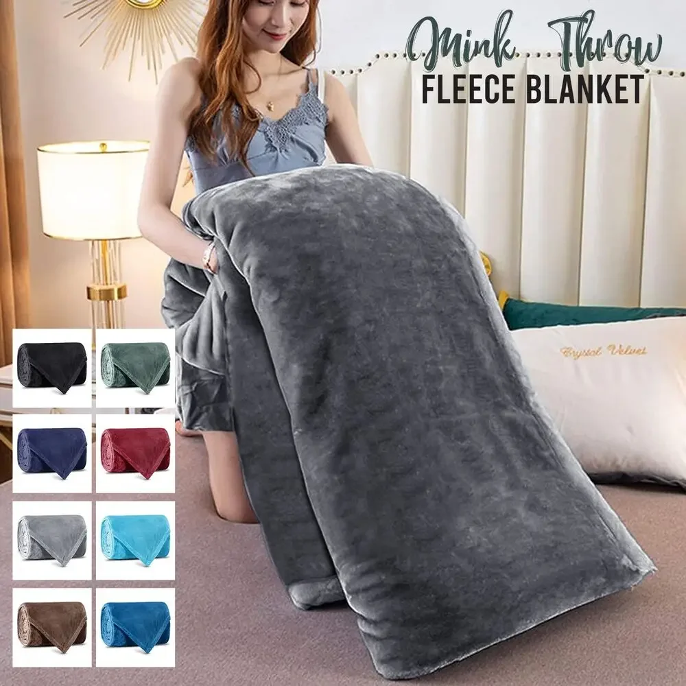 Fleece Plush Throw Blanket Super Soft Fuzzy Cozy Flannel Blanket for Couch Sofa Microfiber Single Double Blanket Lightweight