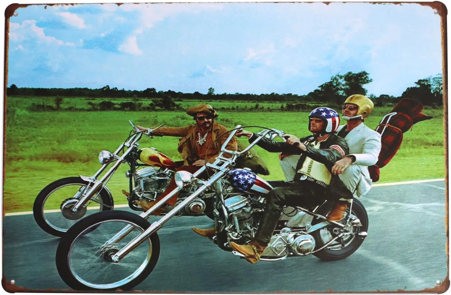 Easy Rider (1969) Ride Free Motorcycle Metal Tin Sign Vintage Poster Garage Wall Decor Plaque