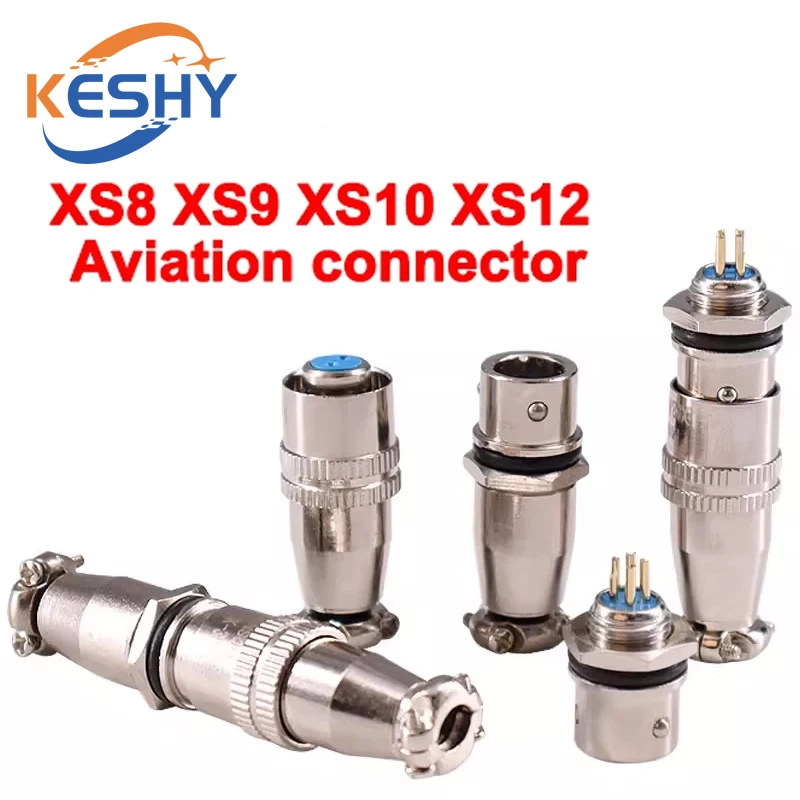

XS8 XS9 XS10 XS12 Aviation Connector Circular Quick Connector 2P 3P 4P 5P 6P Gold Plated Contact Male and Female Plug Socket
