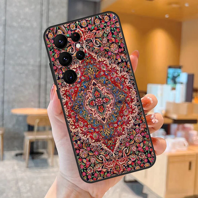 Persian carpet Floral pattern Case For Samsung Galaxy S22 S23 Ultra Plus Note10 Note20 S8 S9 S10 S20 FE S21 FE Coque