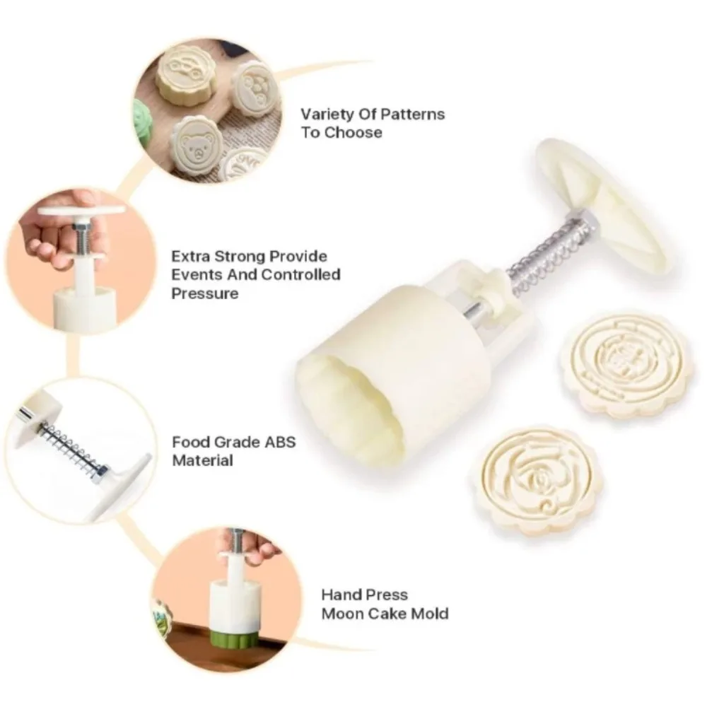 ثلاثية الأبعاد المكبس الصحافة قالب كعك القمر لتقوم بها بنفسك نمط كوكي قالب الكعكة البلاستيك غير عصا المعجنات الصغيرة قالب الحلوى عشاق الخبز