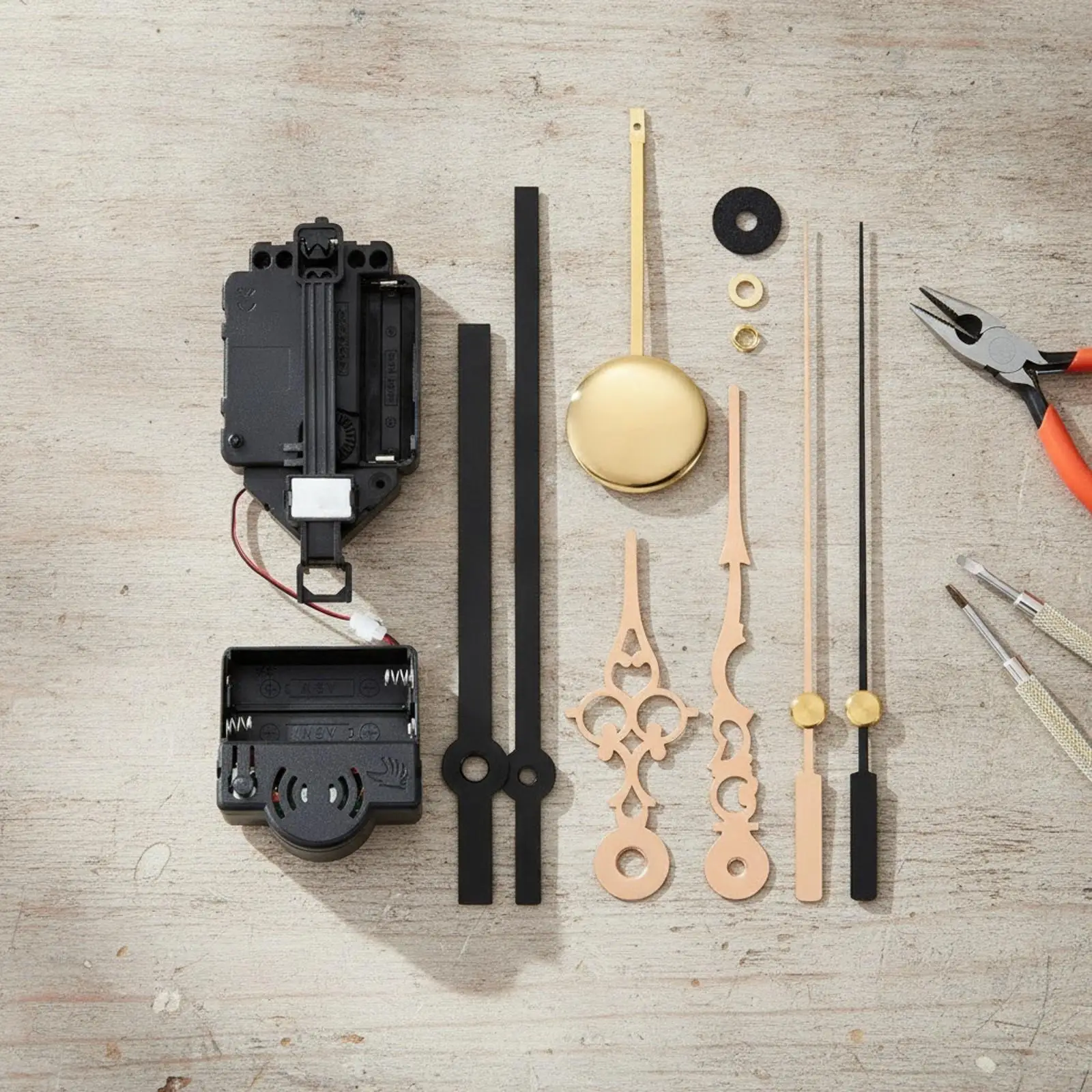 Crystal Pendulum Clock Movement Plastic Gears for Building Custom Wall Clocks Easily
