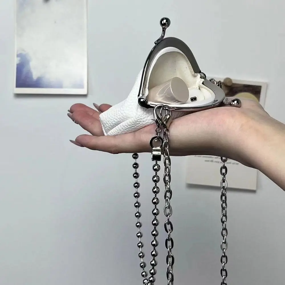 الفرنسية بو الجلود سلسلة معدنية حقيبة كروسبودي سعة كبيرة محفظة صندوق حقيبة كتف سلسلة حقيبة صغيرة حقيبة أحمر الشفاه الصغيرة المرأة #4