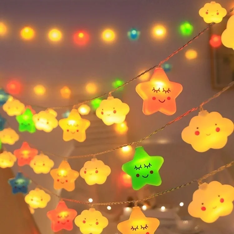 10 Leds New LED Colorful Star Rainbow Cloud String Lights Decorative Lamp Tent Hanging Lamp Atmosphere Lamp Christmas Decorative