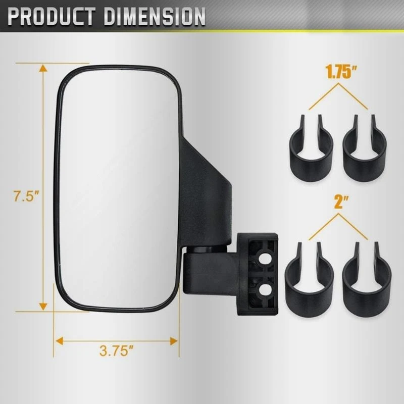 

1Set UTV Side View Glass Set Impact Resistant for Club Car 1.6“-2“ Roll Bar