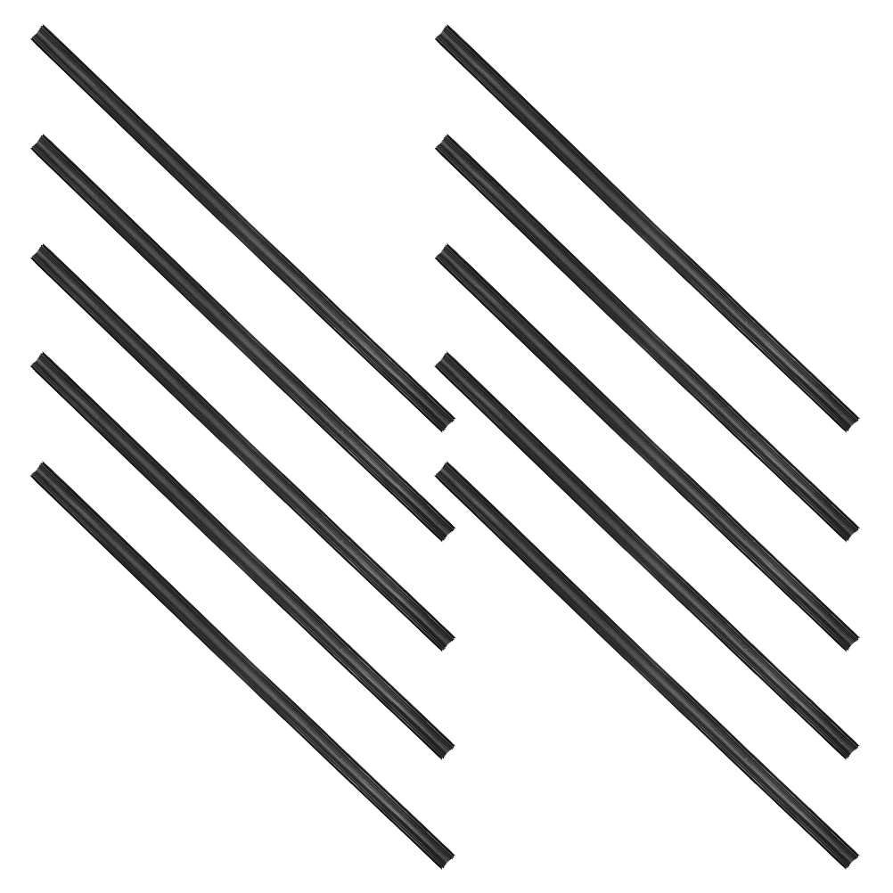 

10pcs Black Windscreen Rubber Strips Boneless Wiper Refill Replacement Blade Durable Flexible Various Vehicles Easy