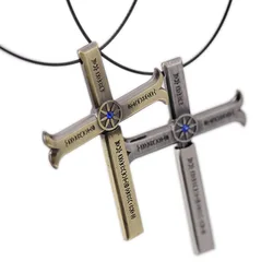 Anime Necklace Dracule Mihawk Cross Sword Pendant Choker Necklaces Men Jewelry Accessories Gift