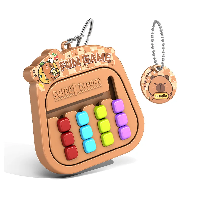 Cartoon glijdende puzzel Huarong Road sleutelhanger hanger kinderen vroege onderwijs denken training educatief speelgoed geschenken