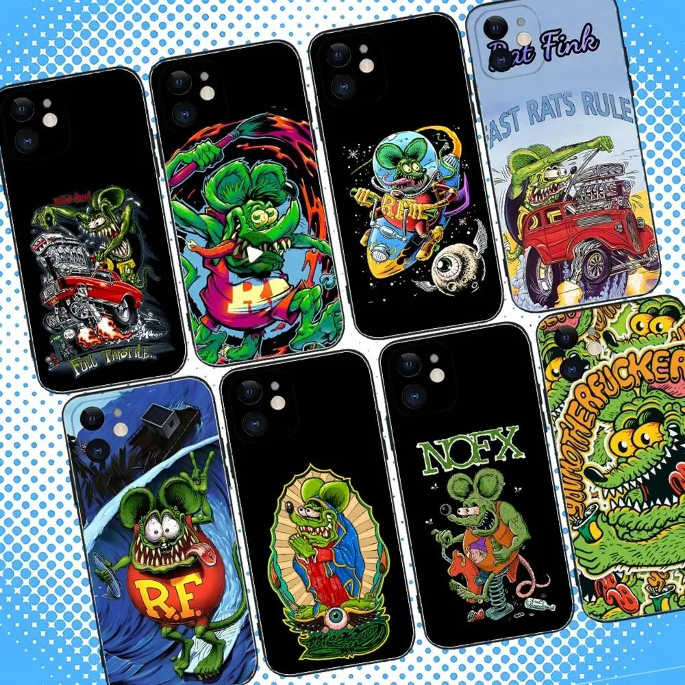 

Rat Fink Phone Case For iPhone 17,16,15,14,13,12,11,Pro,Max,Plus,Air,X,XS,XR,SE,8,7,Mini,Soft Black Case