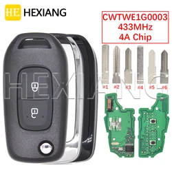 HE Upgrade 4A 433MHz Remote Flip Key CWTWE1G0003 For Renault Dacia Duster Logan Sandero Lodgy Dokker Symbole Trafic