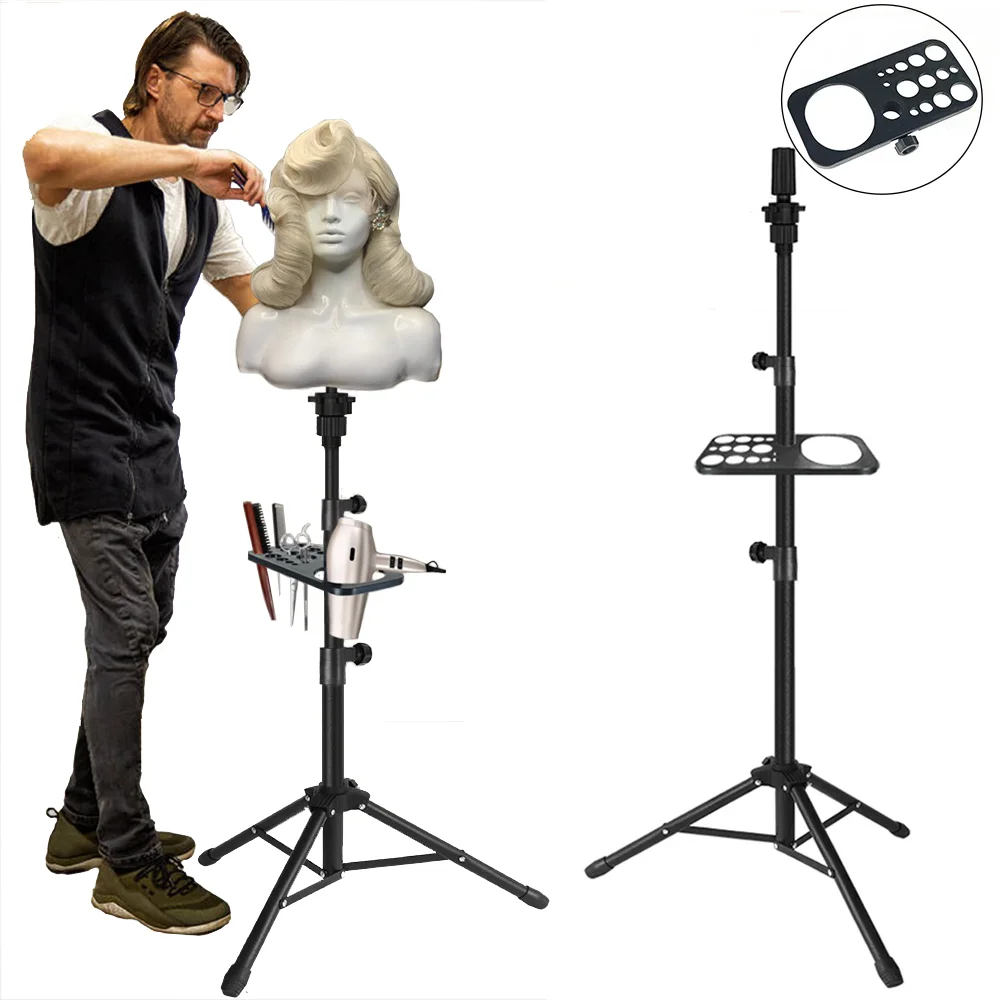 Heavy Duty 50 Inch Wig Stand Tripod, Adjustable Great for Wig Styling, Provides Firm Support for Mannequin Heads