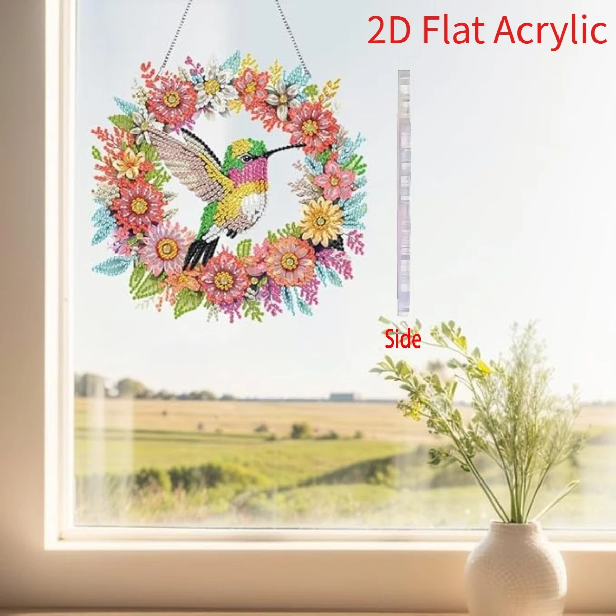 2D Flat Acrylic, 5D DIY Diamond Painting Kit for Beginners, Acrylic Mosaic Handcrafted Ornaments, Animal Bird Pattern Hanging De