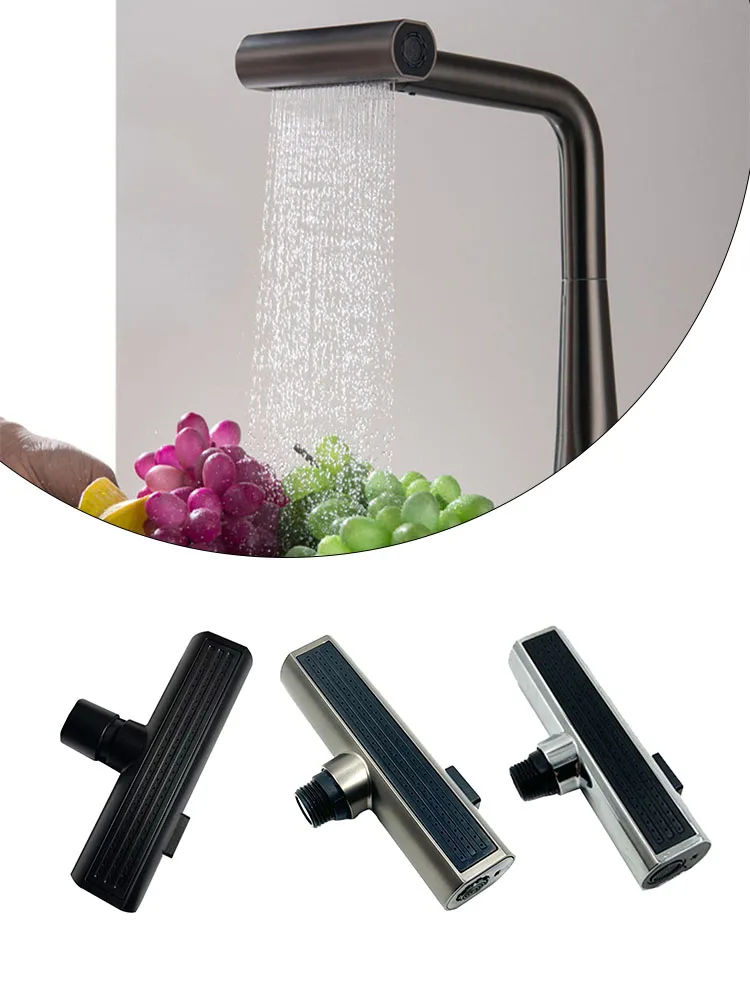 Kitchen Faucet 3-In-1 Pull-Out Faucet Waterfall Sprayer Head Sprayer Filter Diffuser Water Saving Nozzle Faucet Connector Mixer