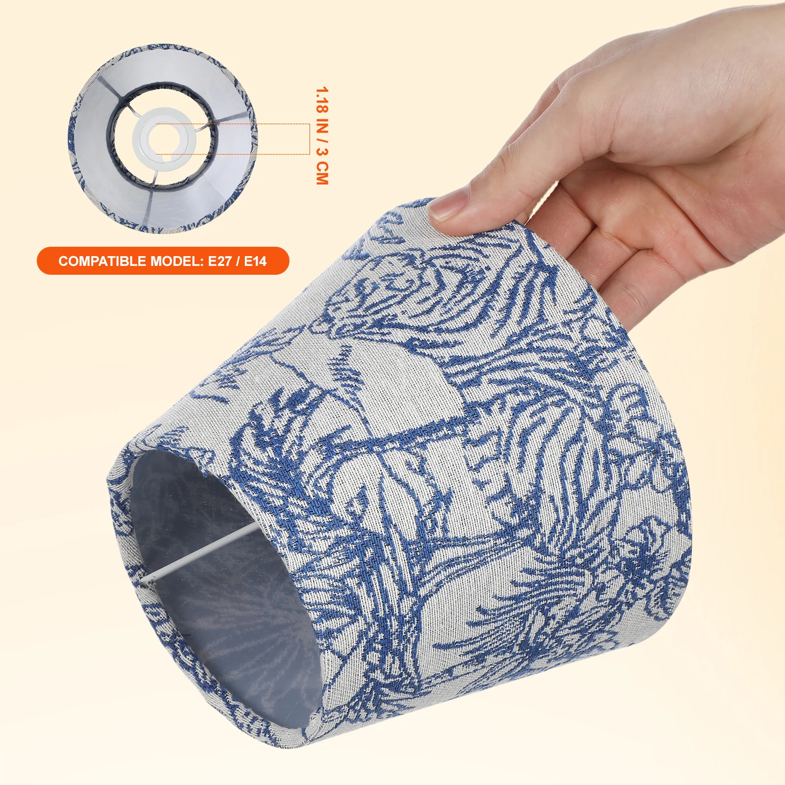 Pantalla de lámpara de tela bordada, Material de hierro, protección de luz suave, cubierta de lámpara de mesa romántica, pantalla de luz decorativa
