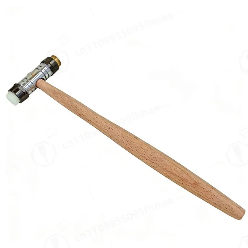 Upgraded Model Double Head Watchmaker HammerWooden Handle Rubber Brass Interchangeable Replaceable Hammer Head Watch Repair Tool