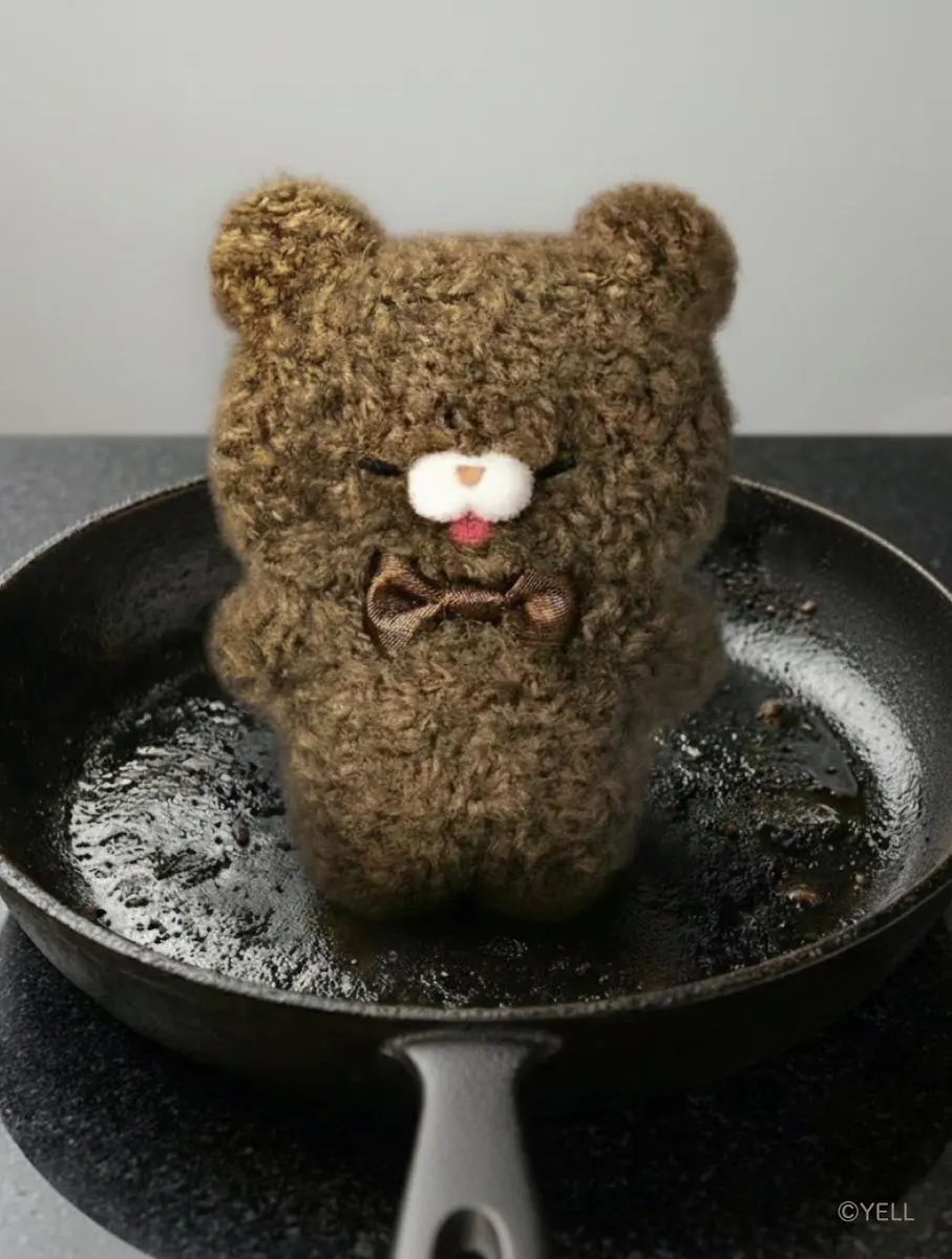 9cm Yell plush toys Silly Bear cosplay egg crab fried shrimp pudding soda onion mint ribbon bow BC pendant figures