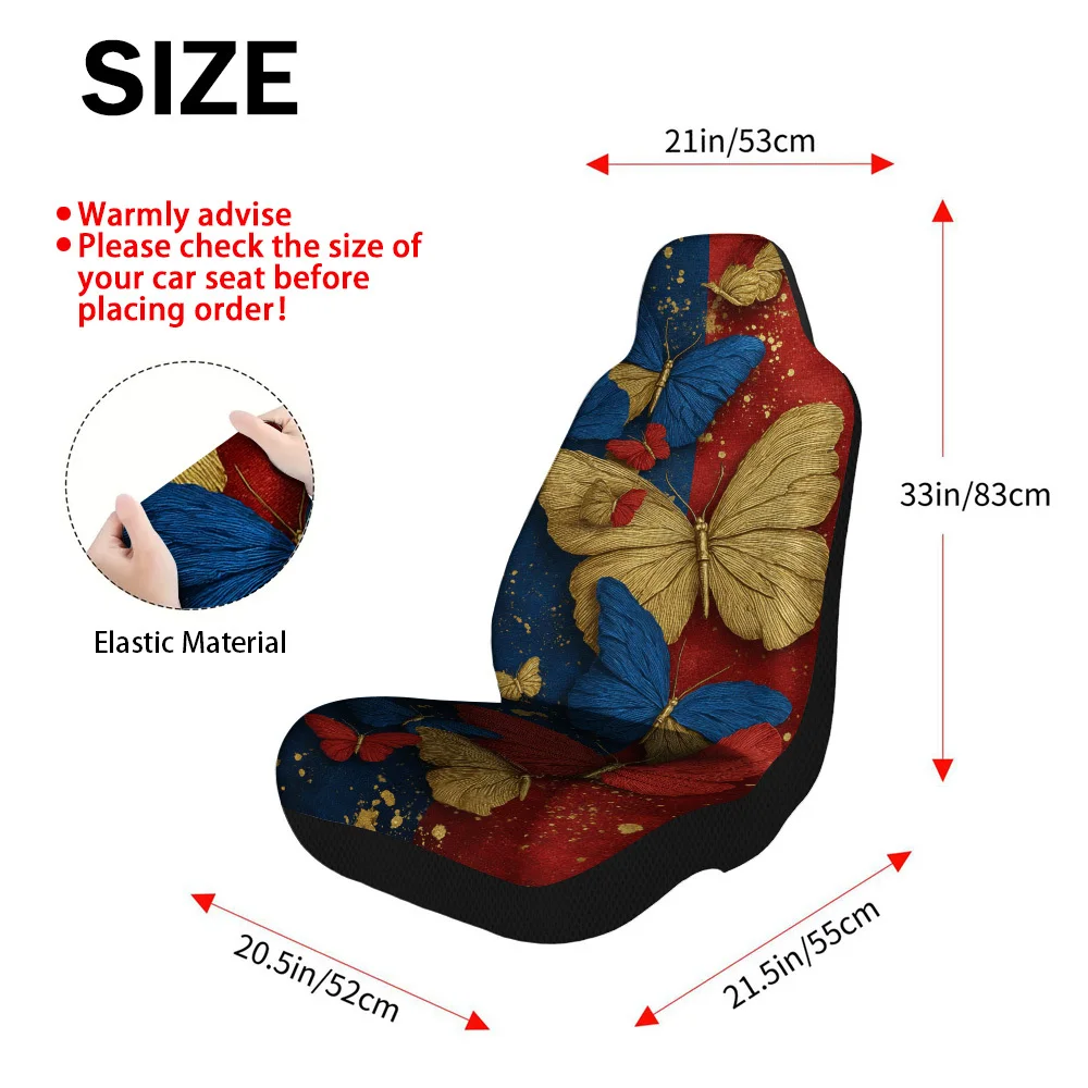 Set Of 2 Patriotic Canvas Print Seat Covers For Vehicles – Suitable For Cars, Trucks, Vans, And Suvs | Made From Durable Polyest