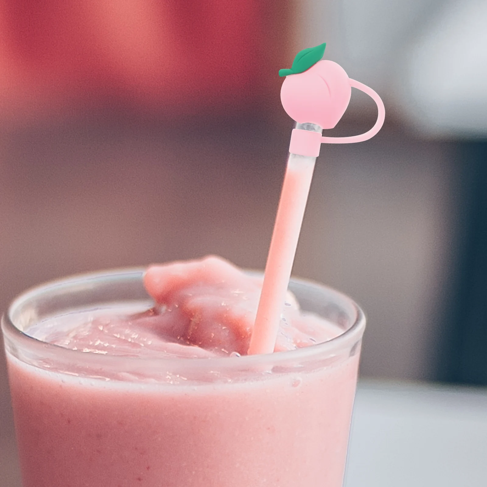 

3 Pcs Soft Silicone Straw Covers Reusable Cute Fruit Dust Proof Lightweight Install Straw Lid Tips Kitchen Bar