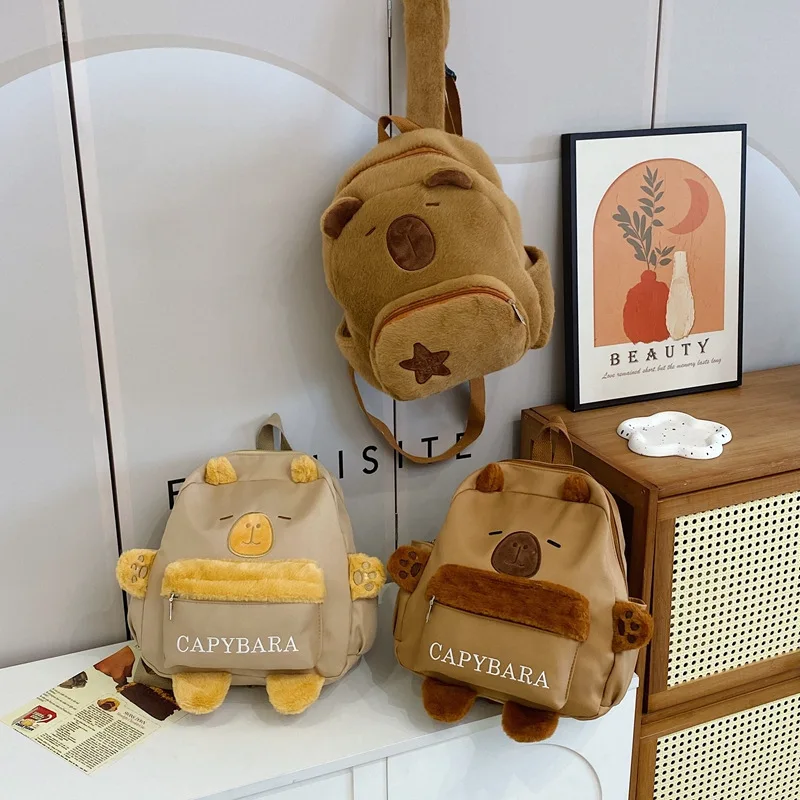 

Fashion Cartoon Shoulders Bag Guinea Pig Plush Bag Capybara Plush Bag Couple