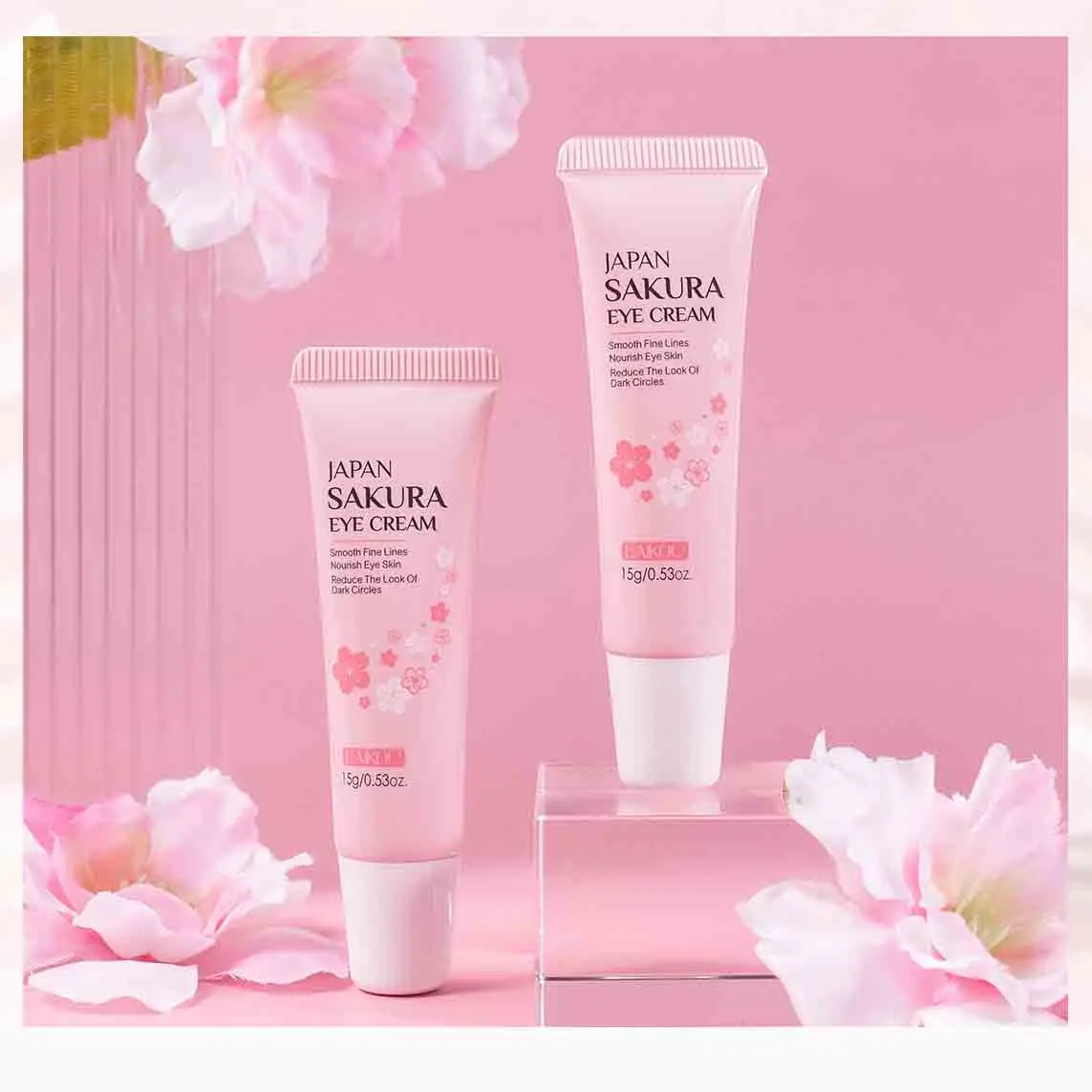

LAIKOU Sakura Eye Essence Сыворотка Массажный роликовый кислотный темный увлажняющий гиалуроновый питательный продукт для ухода за кожей